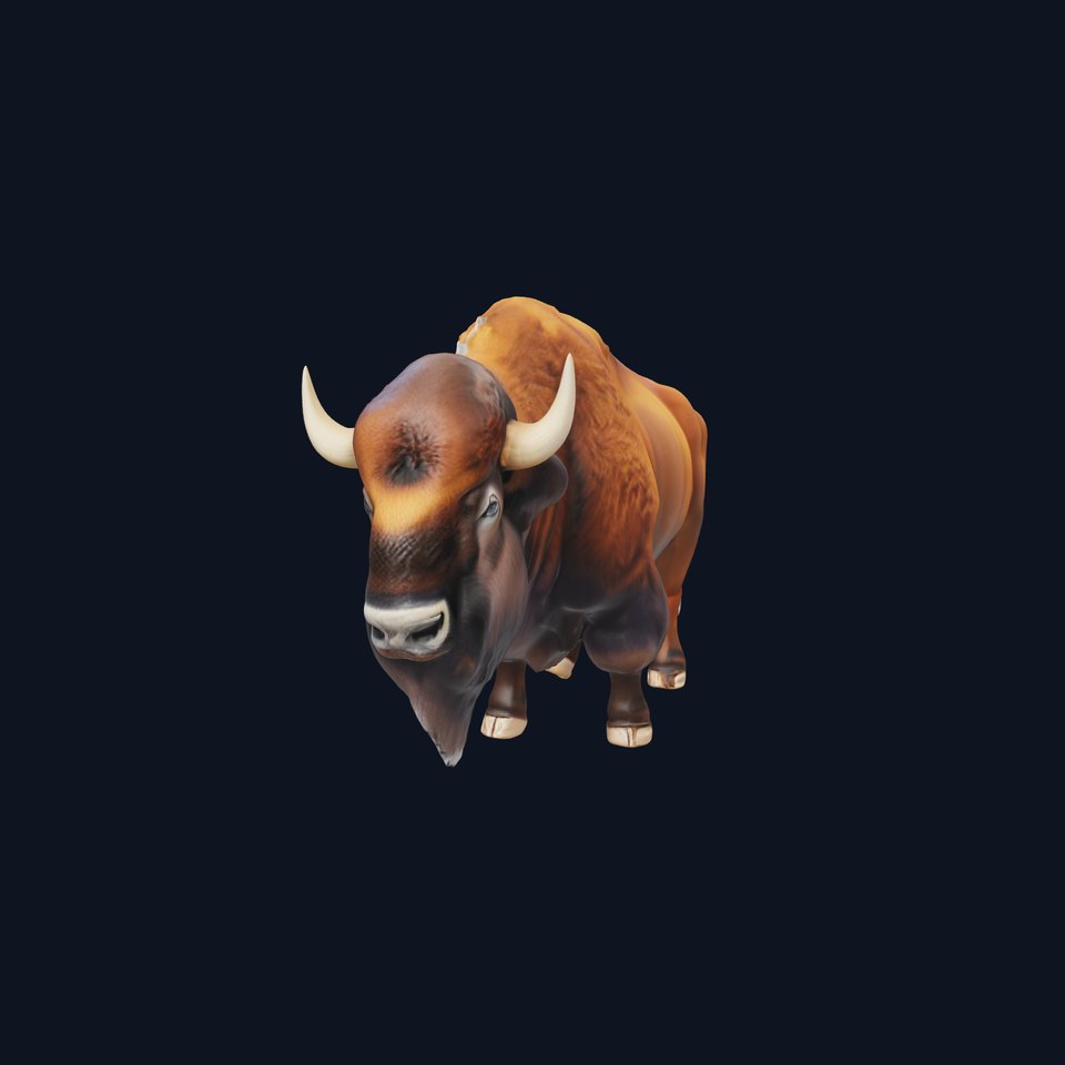 Majestic Bison D Model Pack for Wildlife Simulations